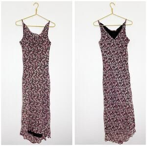 Vintage Y2K American Angel Grunge Floral Slip Midi Dress Size Large Whimsigoth